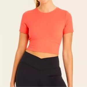 NWT! Women's cropped short sleeve tee , JoyLab. Rose XS